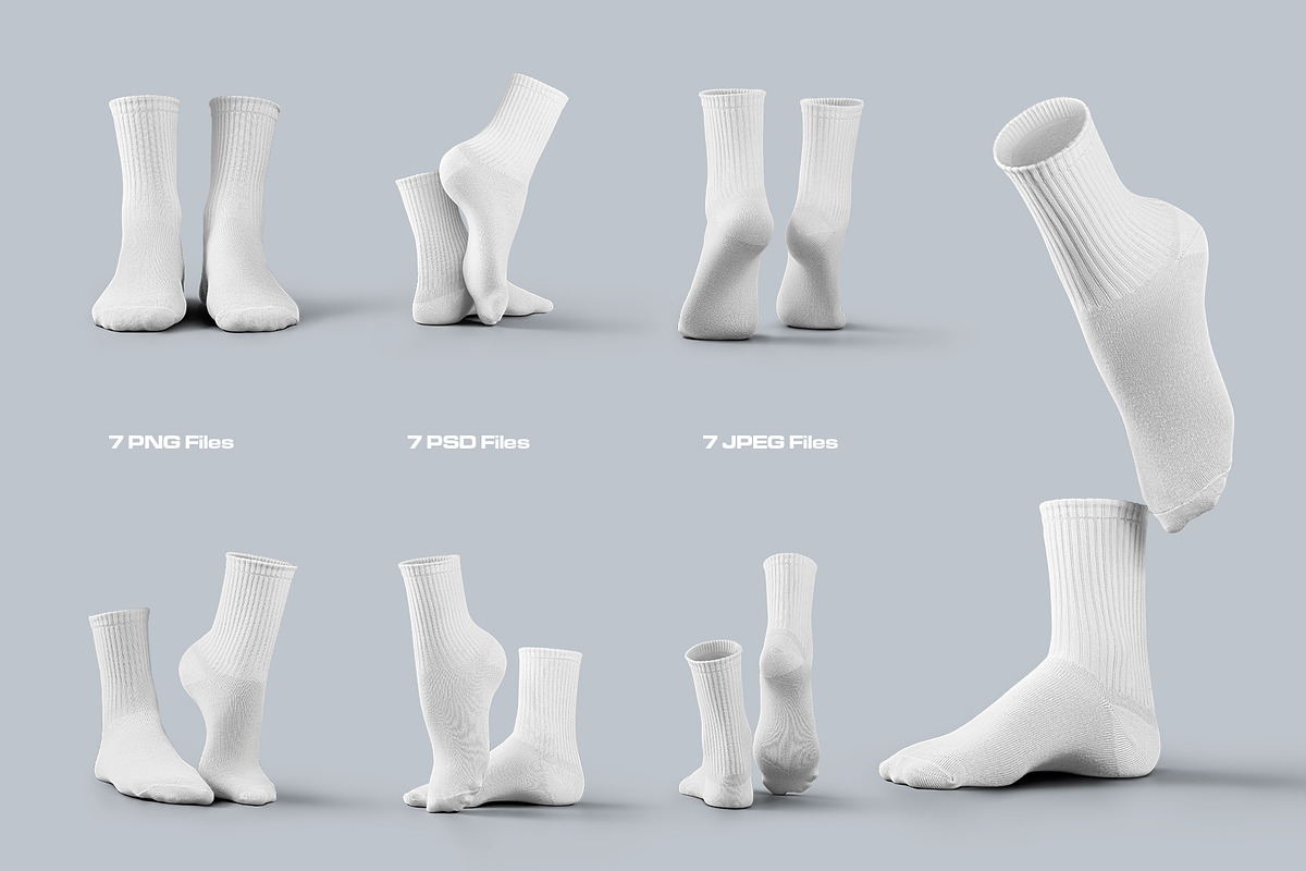7 Mockups Socks in the 3D Style, a Bottom Mockup by Grow Design Craft Studio (Photo 7 of 7)