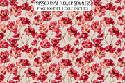 Pressed Rose Flower Seamless Pattern, a Texture Illustration by DreamPrint404 (Thumbnail 1 of 3)