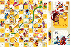 Snake and Ladder Board Game Vector