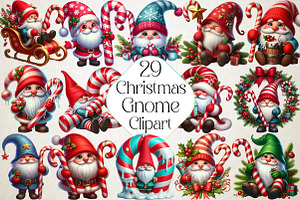 Christmas Candy Cane Icing Gnome, an Illustration by DreamPrint404
