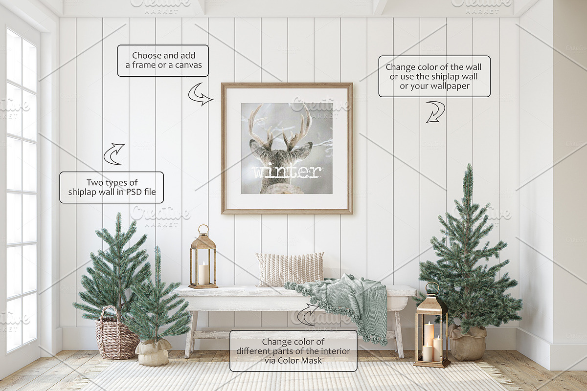 CHRISTMAS TIME Wall&Frame Mockups, a Household Mockup by MyHomeMockups (Photo 4 of 12)