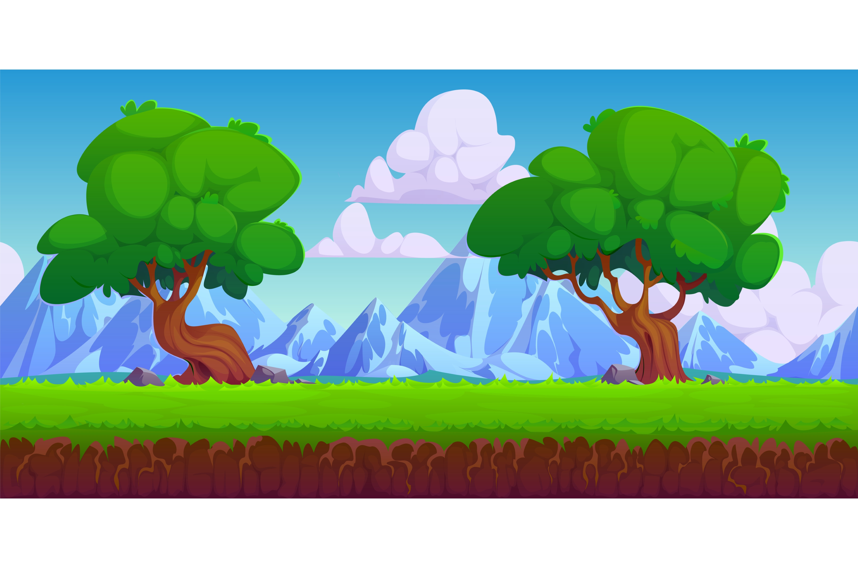 Game background with trees, a Seasonal Illustration by Vector Tradition