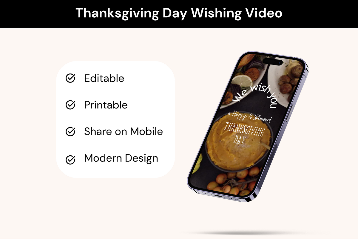 Thanksgiving Day Wishing Video, a Websites & App Template by Adored Templates (Photo 1 of 10)