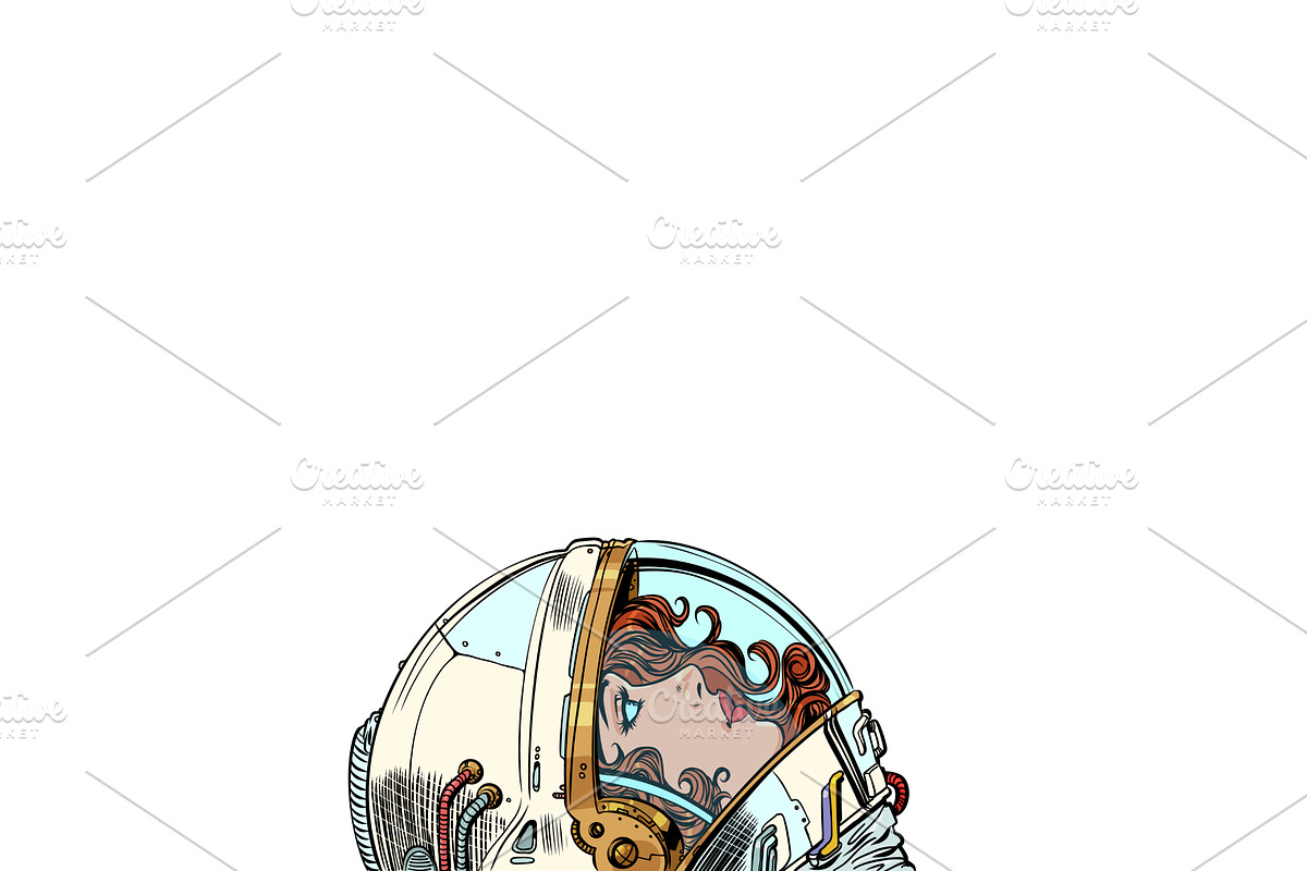 Pop Art Retro Woman astronaut, a Person Illustration by studiostoks