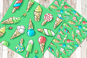 Set: seamless pattern with ice-cream, a Pattern Graphic by Melniklenart (Thumbnail 7 of 9)