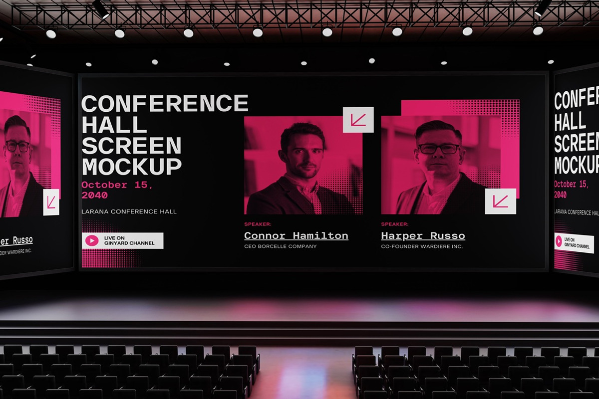 Conference Hall Screen Mockup, an Advertising Mockup by Sosuna Studio (Photo 3 of 4)