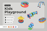 Kids Playground 3D Icon Set, a Work Illustration by twinstd (Thumbnail 1 of 6)
