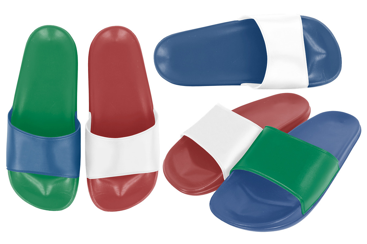 REALISTIC SLIDE SANDALS MOCKUP, a Merchandise Mockup by DaldSgh (Photo 5 of 8)