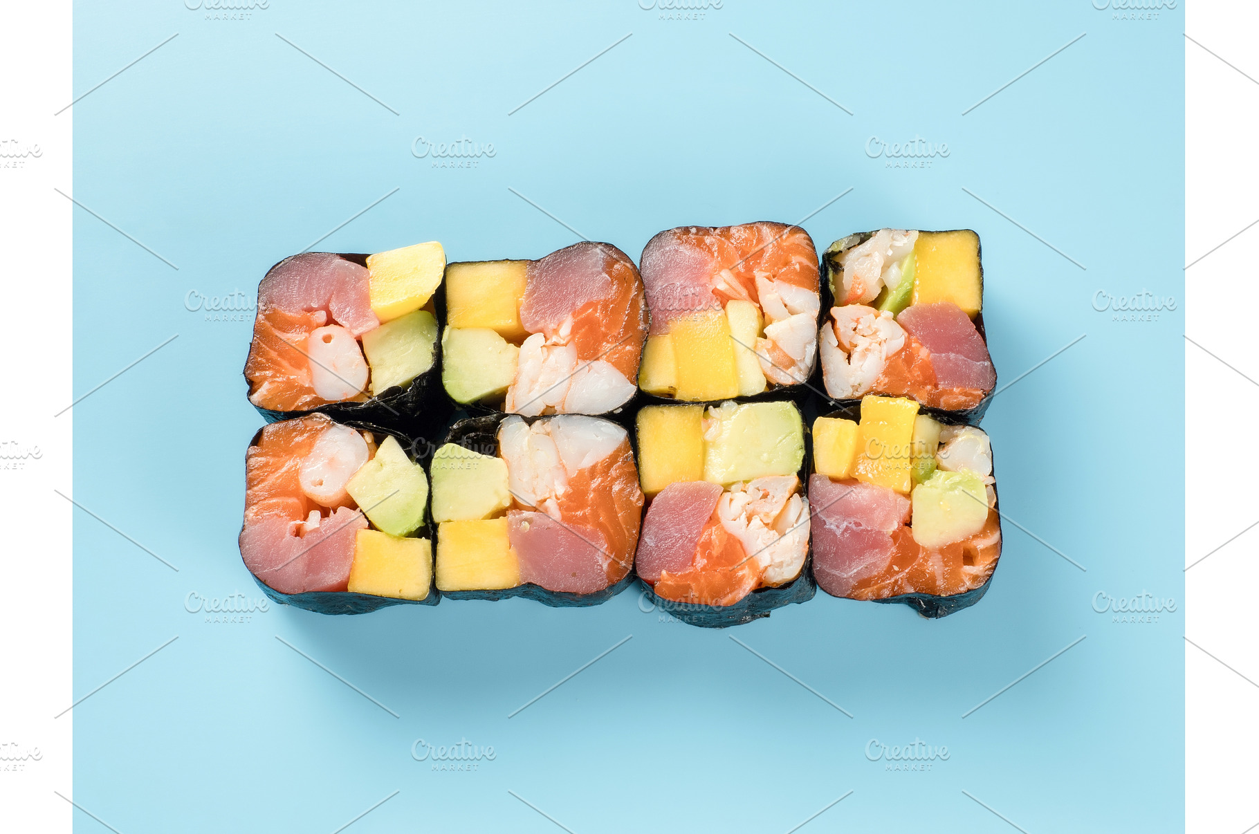 Hawaiian roll with mango, avocado, a Food & Drink Photo by Fascinadora