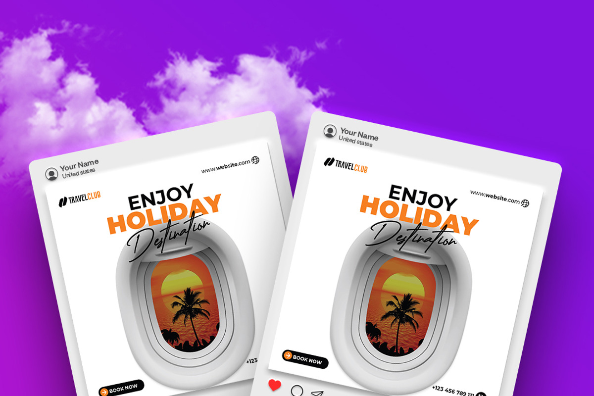 Travel and Tourism Social Media Post, a Social Media Template by designSultan (Photo 1 of 3)