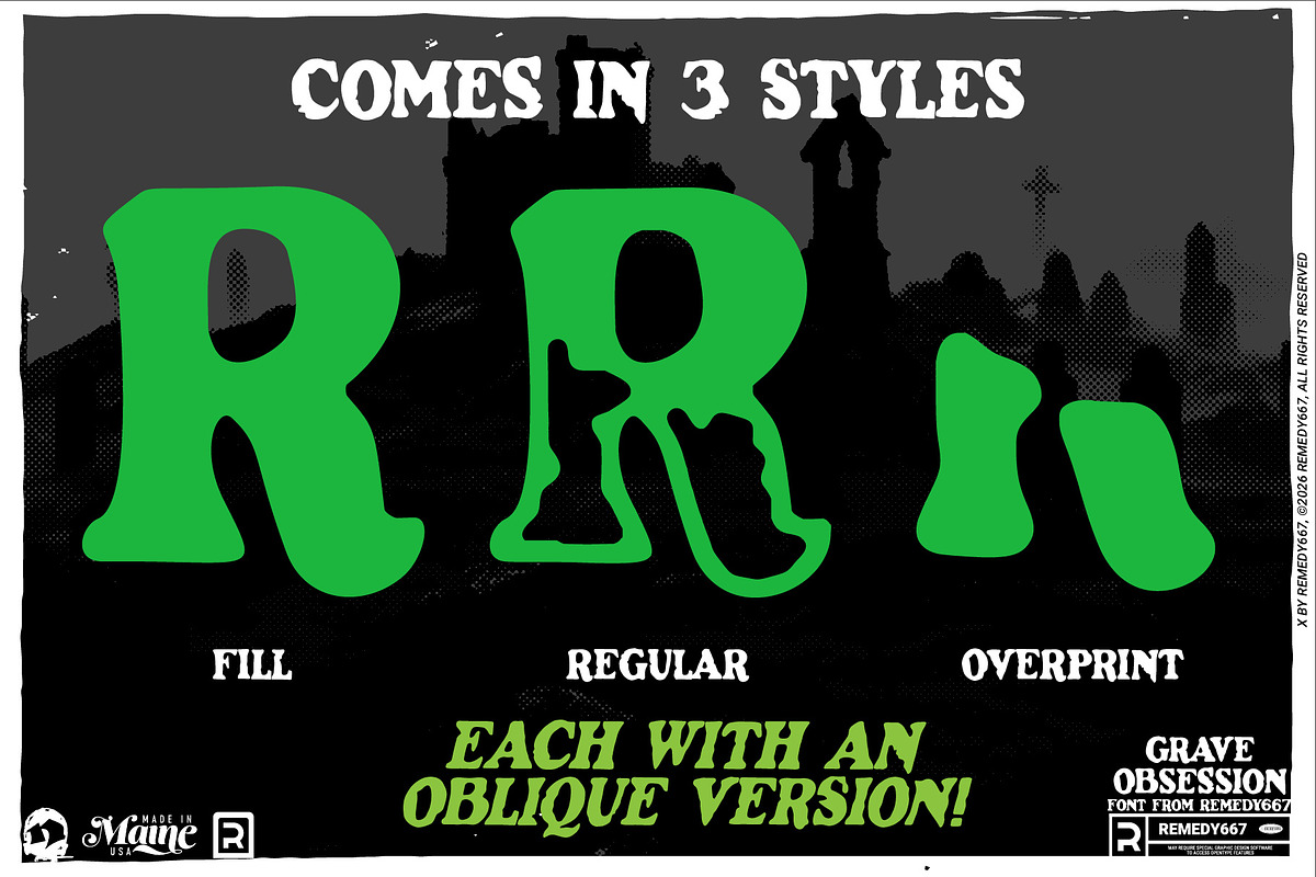 Grave Obsession - Grunge Font, a Serif Font by Remedy667 (Photo 2 of 9)