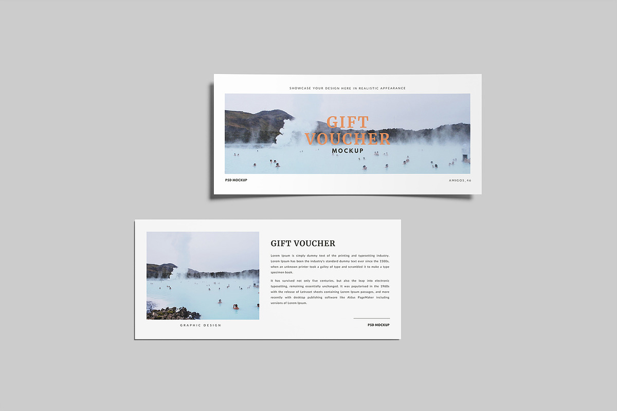 Gift Voucher Mockup, a Merchandise Mockup by Amigos__46 (Photo 5 of 7)