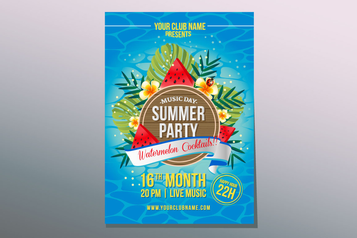 12 Summer Poster Design Template, a Flyer Template by Propylparaben (Photo 7 of 11)