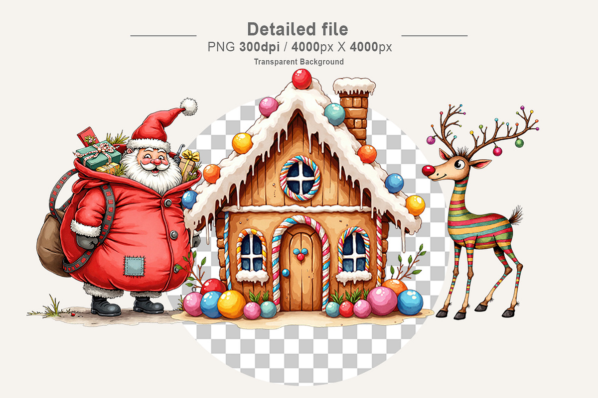Retro Nordic Christmas Clipart, an Illustration by Artnoy (Photo 4 of 8)