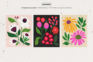 Abstract Modern Floral Graphics