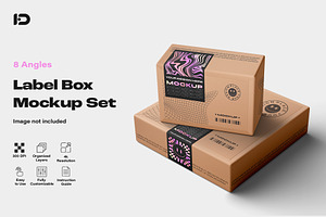 Adhesive Sealing Labels Mockup Set, a Packaging Mockup by ForgeDesign