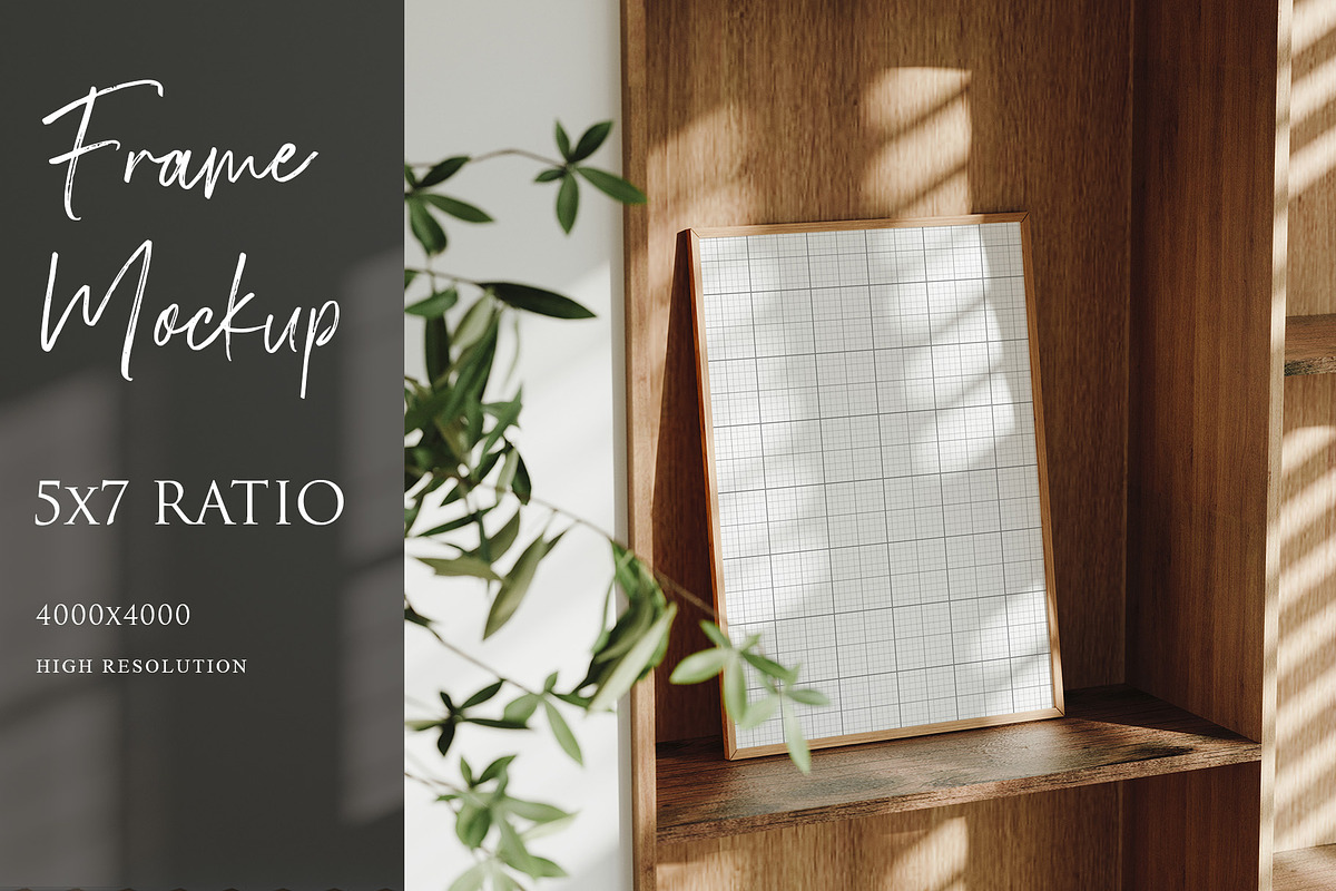 Boho Style Frame Mockup 5x7 Ratio, a Mockup by YimuMockupStore (Photo 2 of 6)