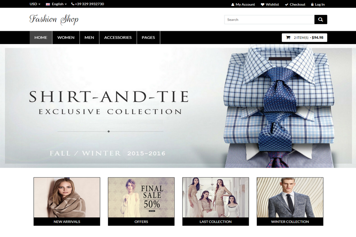 Fashion Shop, a Bootstrap Template by auroraruggieri (Photo 3 of 7)