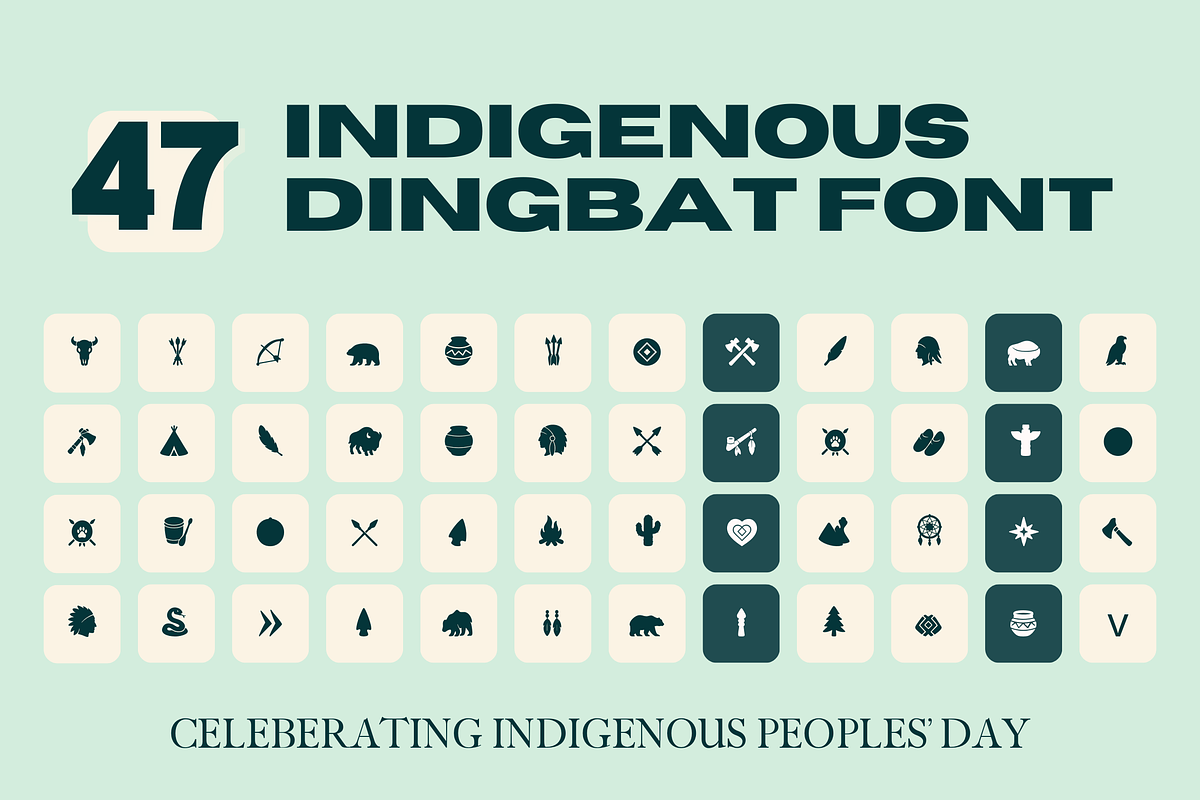 Indigenous Dingbats Font, a Symbol Font by Creativetacos (Photo 1 of 3)
