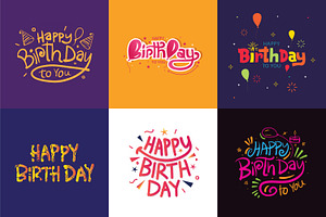 Happy Birthday Lettering card design