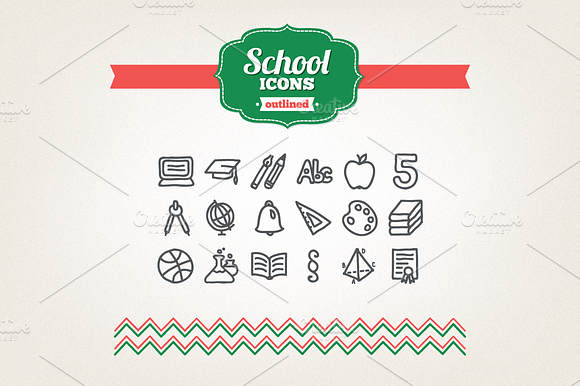 Hand Drawn School Icons