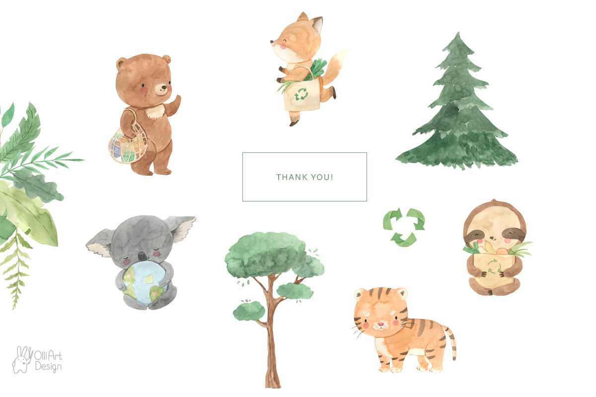 ETHICAL LIVING FRIENDS. Animals set, an Animal Illustration by OlliArtDesign (Photo 11 of 12)