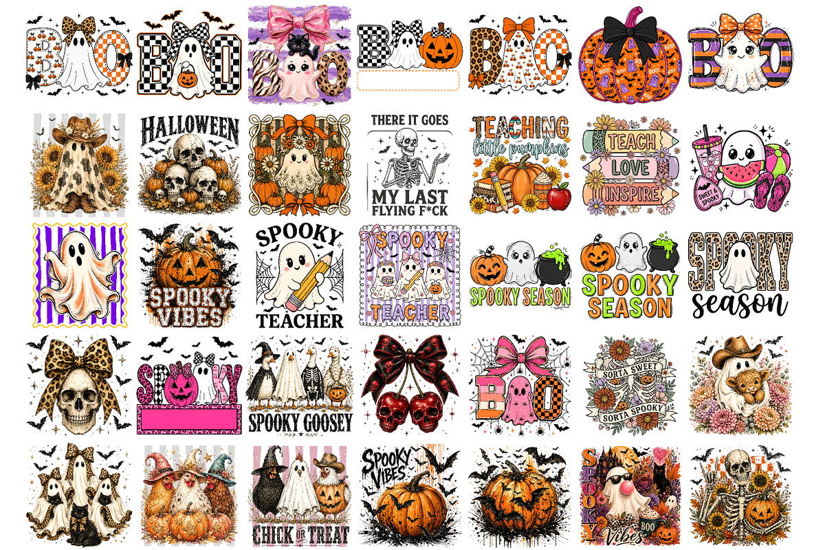 Halloween Sublimation Bundle,112 PNG, a Seasonal Illustration by Libby Wishes (Photo 3 of 4)