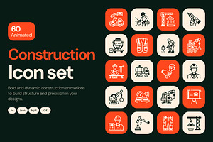 Animated Construction Icon, a Solid Icon by Vectors Market