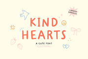 Kind Hearts - Cute Font & Doodles, a Handwritten Font by simpleblues (Thumbnail 1 of 12)