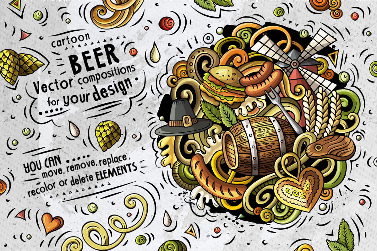 Beer Fest Cartoon Doodle Big Pack, an Object Graphic by BALABOLKA (Photo 8 of 9)