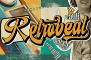 Retrobeat – Bold Retro Script Font, a Script Font by Letterara (Thumbnail 1 of 14)