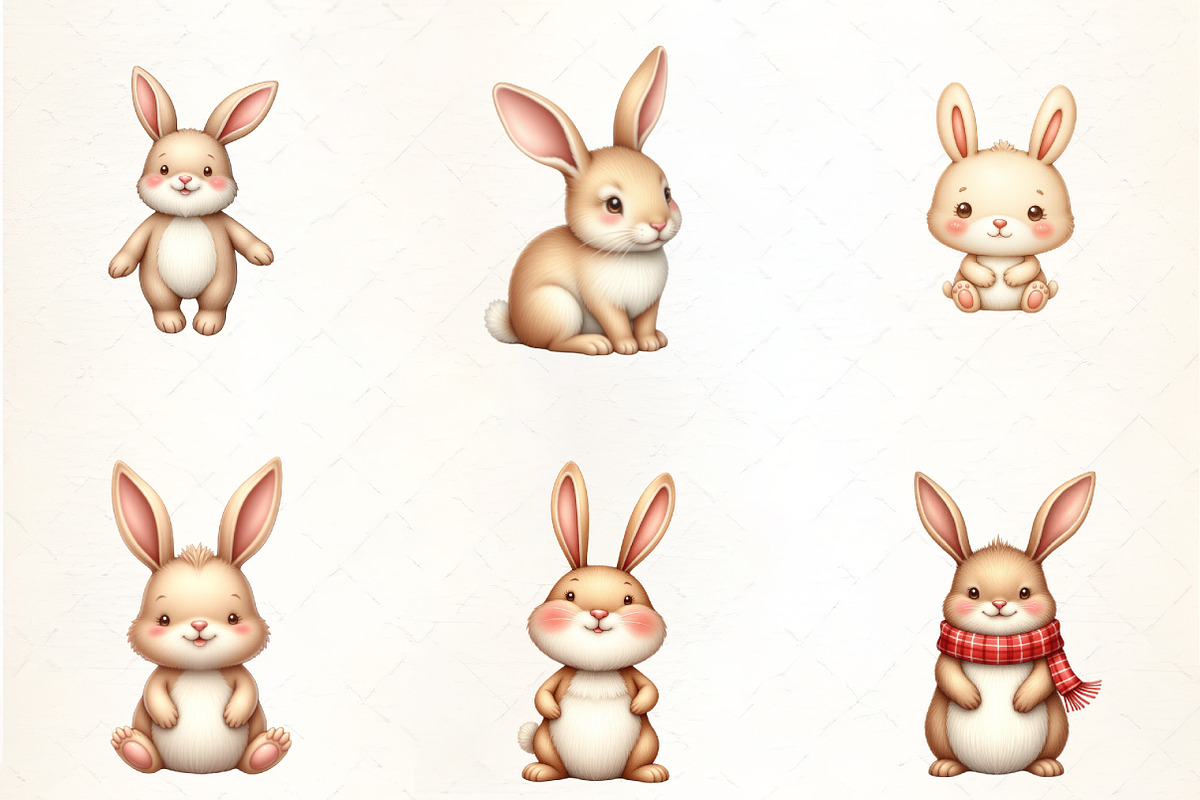 Cute Winter Rabbit Clipart, an Illustration by CrexoraLab (Photo 4 of 5)