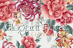 Watercolor Spring bloom set