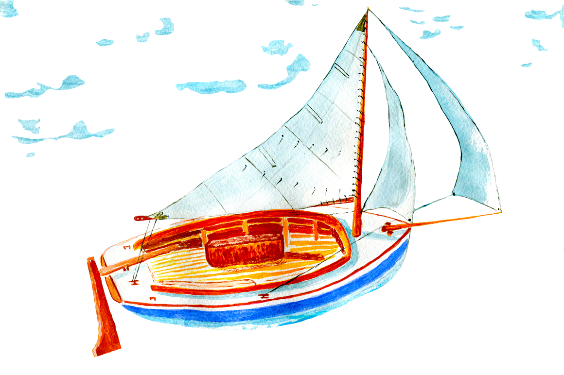 Sailing Sloop Artwork by Harvest For Us  Creative Market