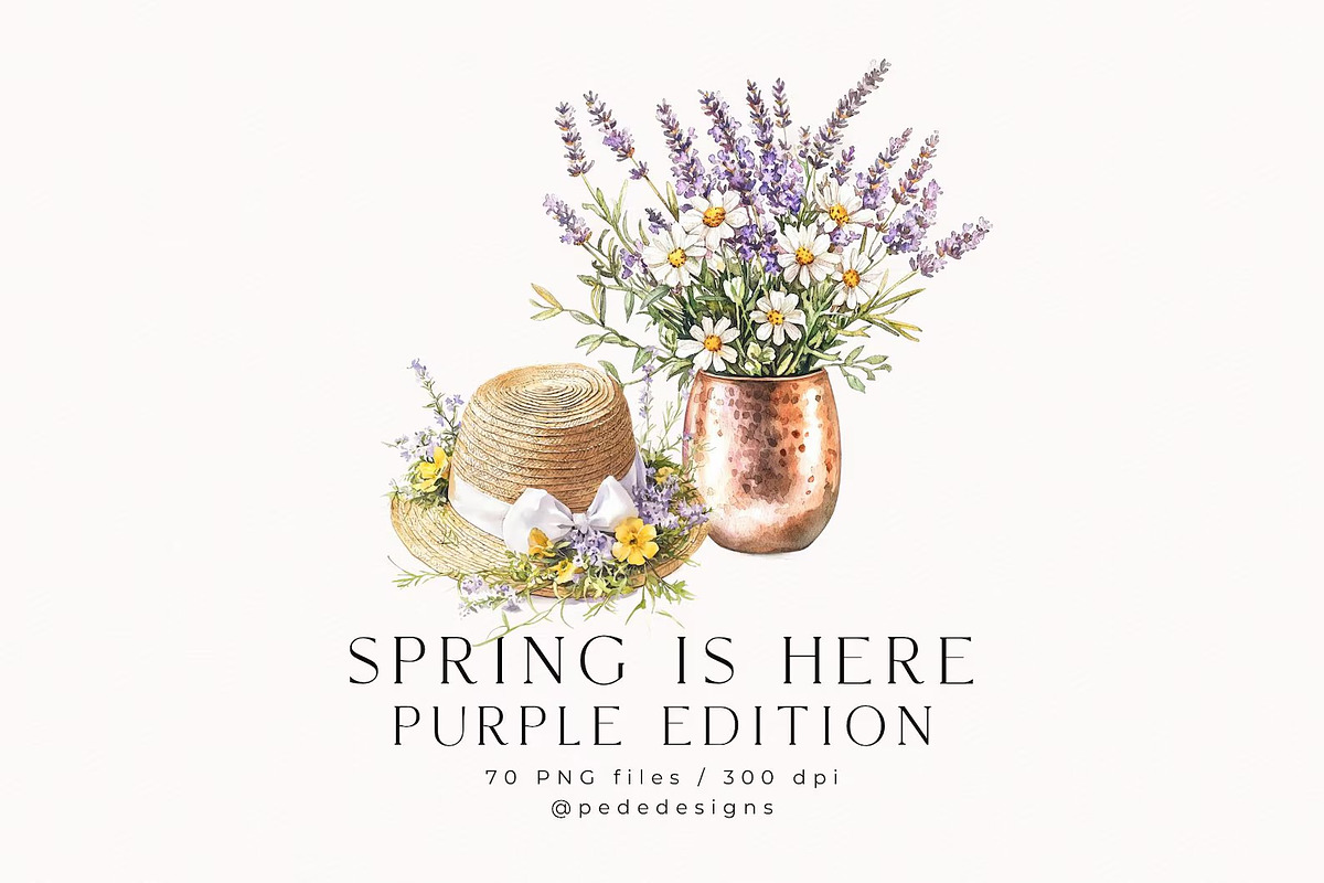 Spring Is Here. Purple Edition., a Seasonal Illustration by PeDe Designs (Photo 4 of 14)