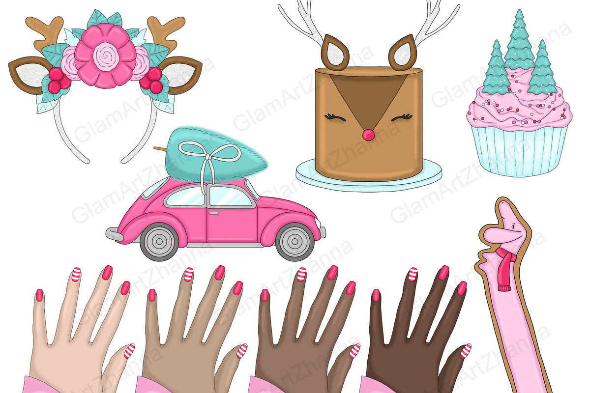 Joy Clipart, a Seasonal Illustration by GlamArtZhanna (Photo 3 of 7)