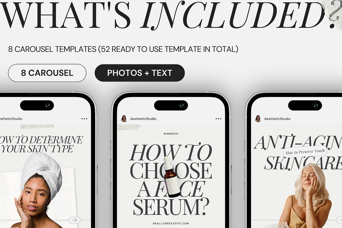 Skincare CANVA Instagram Carousel, a Social Media Template by Xenié Creative (Photo 8 of 8)
