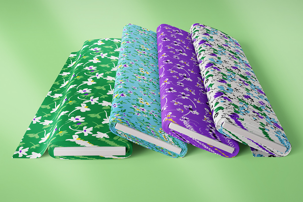 Simple daisies. Vector set 4 prints., a Pattern Graphic by GALAKAM (Photo 6 of 6)
