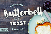 Butterbell & Toast Textured Font Duo, a Script Font by Rachel White Art (Thumbnail 1 of 15)