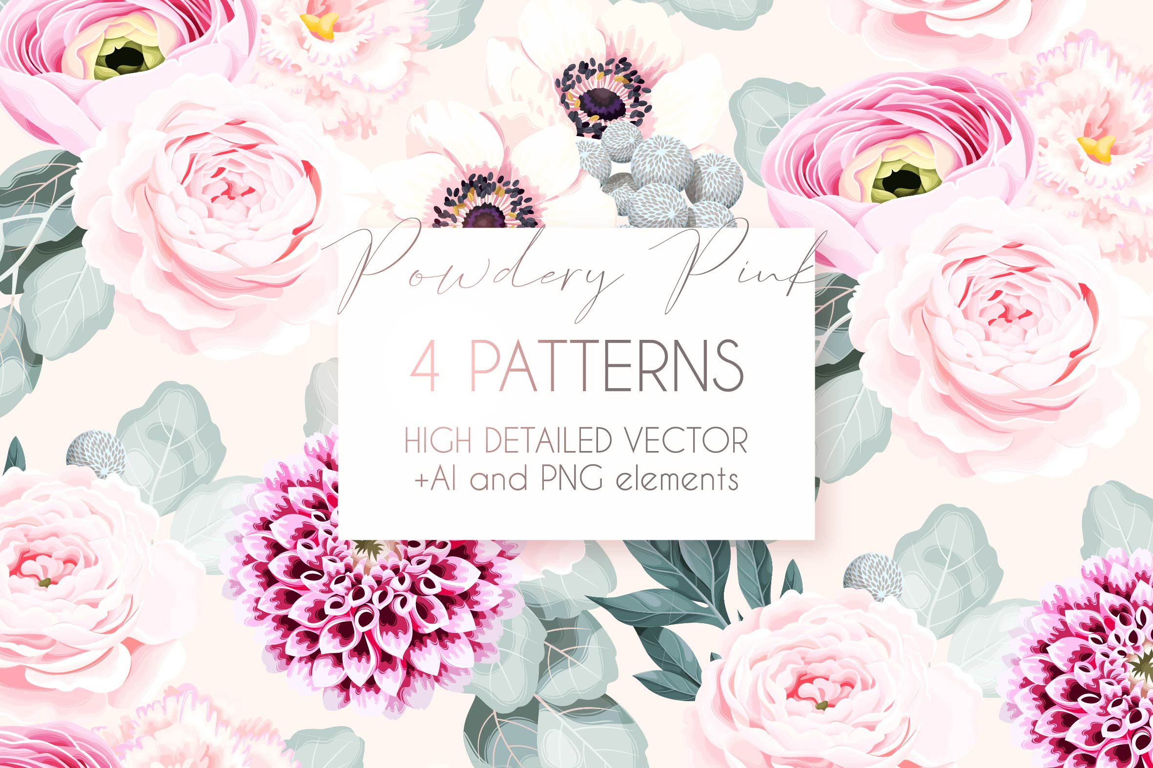 Powdery Pink Patterns, a Pattern Graphic by GreyLilac