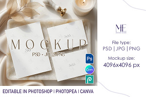 Invitation Suite RSVP Cards Mockups, an Advertising Mockup by Mie Mockup Studio