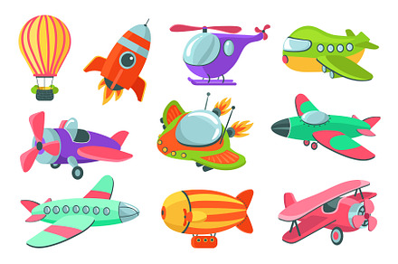 Air transport. Cartoon kids, a Transportation Illustration by Vectorbuum