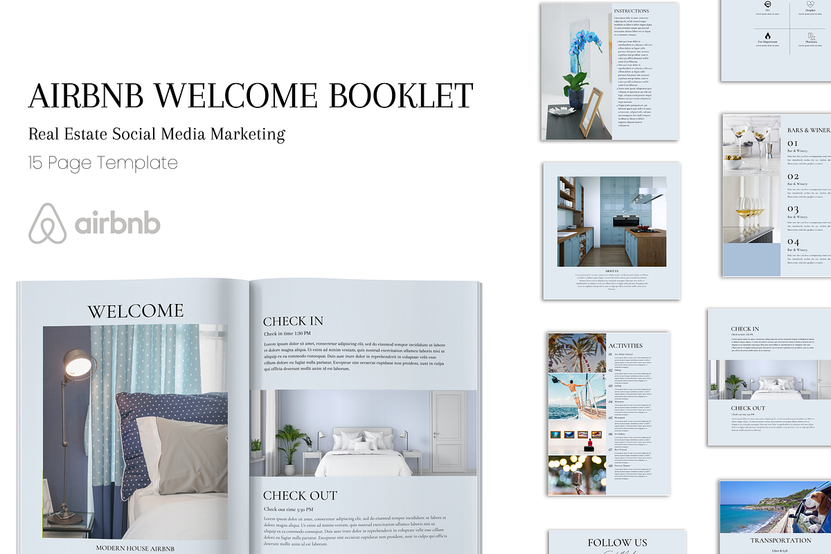 Airbnb Welcome Book Template, a Magazine Template by Templits (Photo 1 of 9)