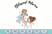 Blessed Mama Mother's Day Shirt SVG, a Person Illustration by Ghagra (Thumbnail 1 of 7)