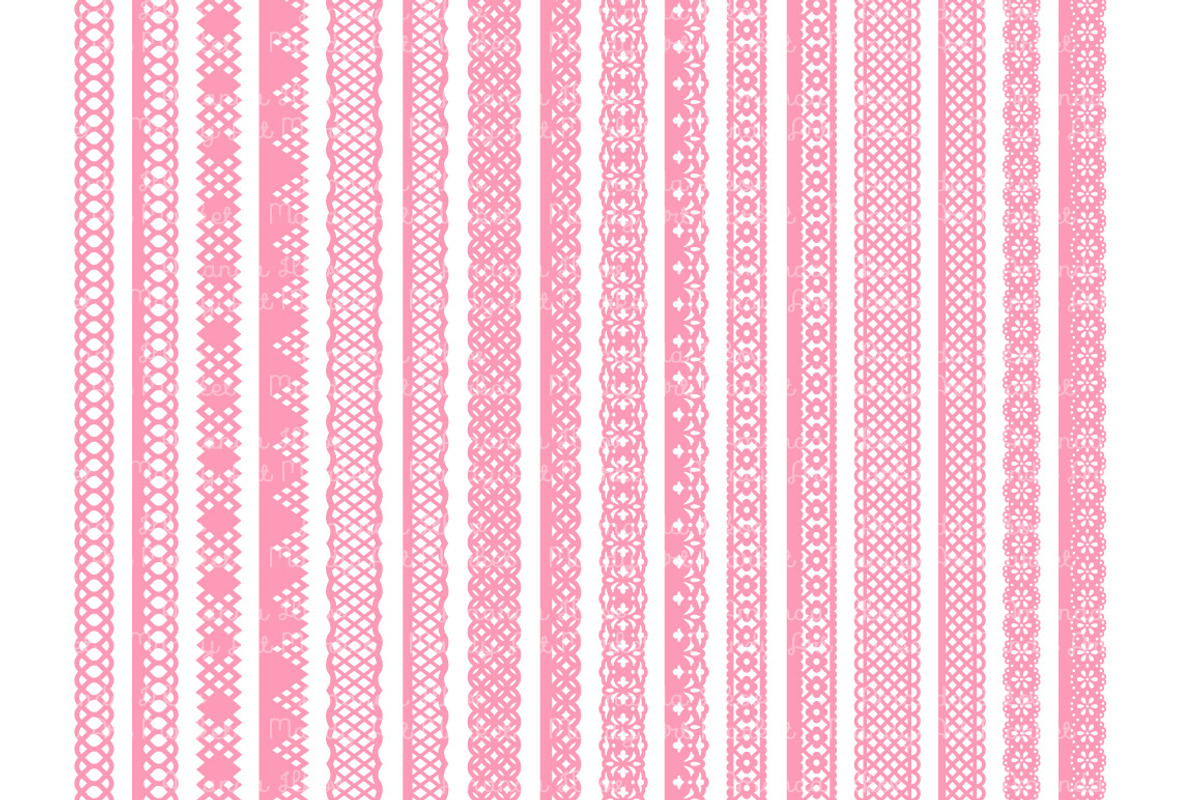 Pink Lace Borders Clipart & Vectors, an Illustration by Amanda Ilkov (Photo 5 of 5)