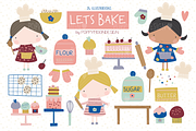 Lets Bake clipart set, an Illustration by Poppymoondesign (Thumbnail 1 of 3)