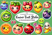 Kawaii  Fruit Clipart Bundle, an Illustration by Designworld (Thumbnail 1 of 6)