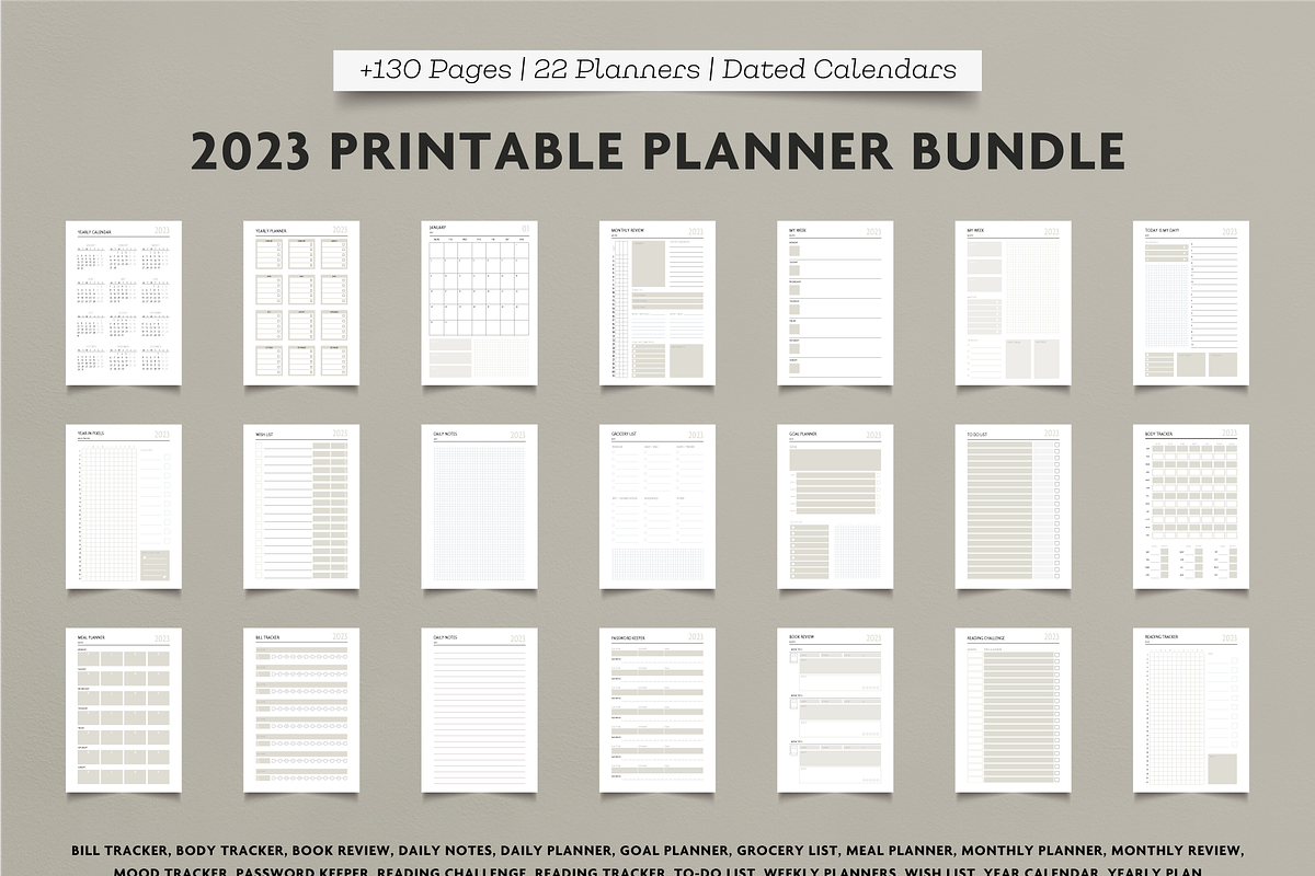 2023 Big Planner Bundle +1800 Pages, a Templates & Theme by SizenS (Photo 2 of 15)