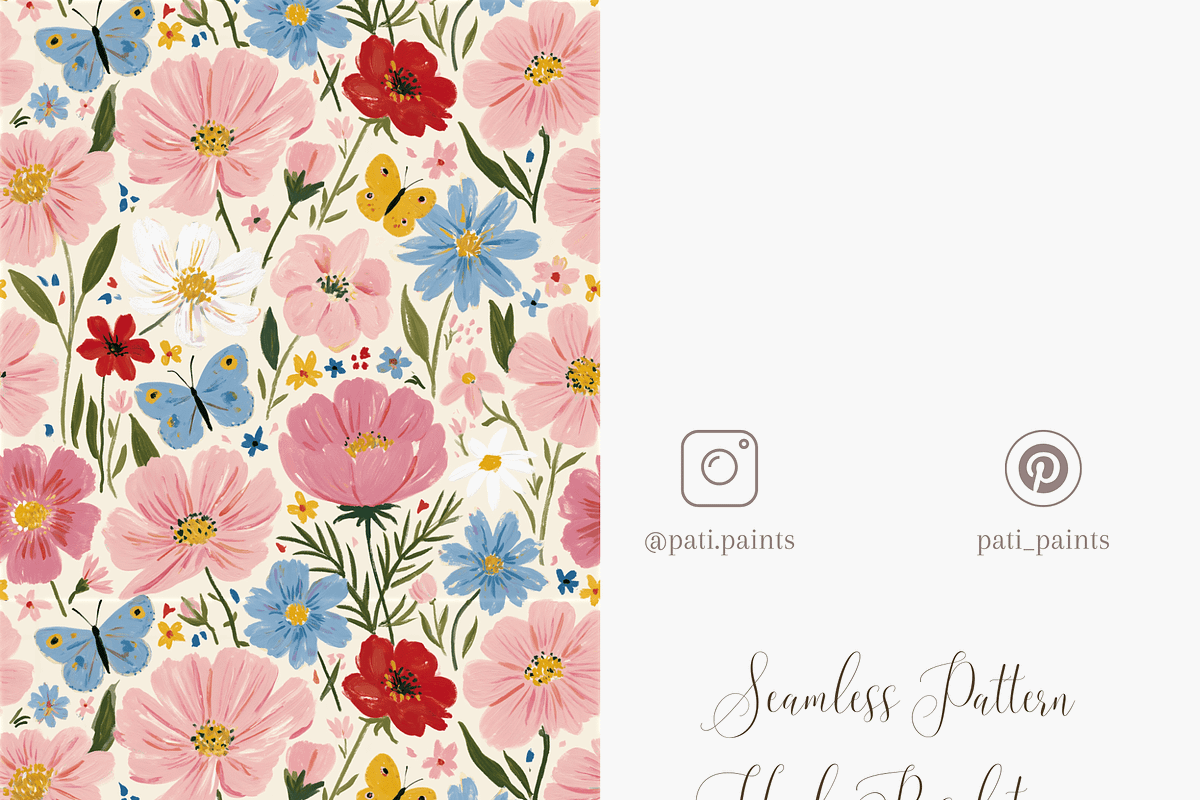 Seamless Cottage Garden Pattern, a Pattern Graphic by Pati Charm Studio (Photo 5 of 6)