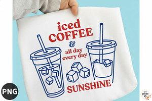 Iced Coffee Sunshine PNG, Summer, a Seasonal Illustration by designcity5